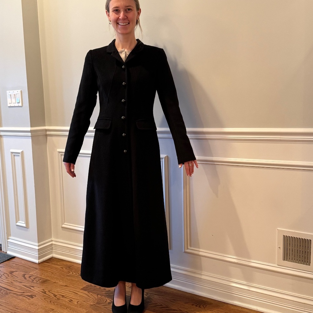 Peruvian Connection Black Alpaca Maxi Winter Dress Coat Size 2